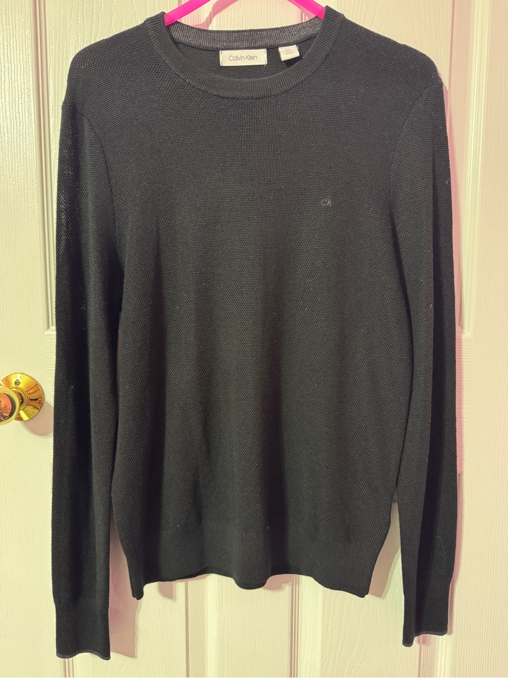 Calvin Klein Men's Black Crew Neck Pullover Sweater